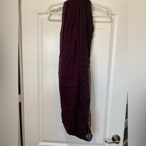 Express Black and Purple Polka Dot Scarf